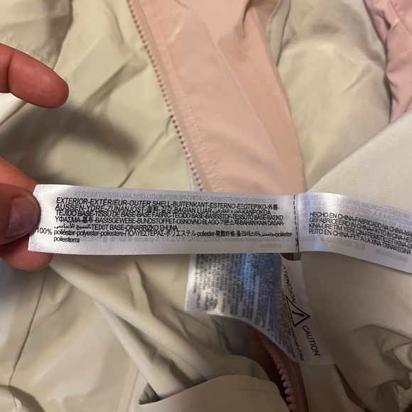 Zara retro pastel pink, off white and blue rubberized hooded jacket EUC - Picture 10 of 12